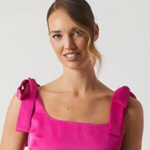 ✨Luxe LIU JO Pink Fuchsia Magenta Dress Rio Frills Italy NEW Limited Edition S M